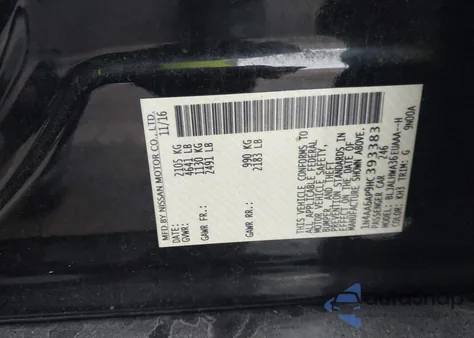 2017 Nissan Maxima 3.5S from USA, damaged, VIN 1N4AA6AP9HC393383